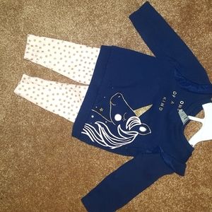 Blue pink gold unicorn outfit
